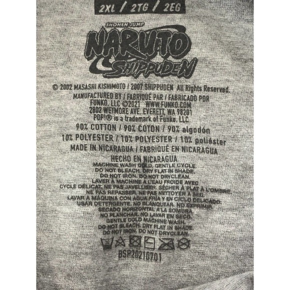 Funko Pop Shirt Naruto Shippuden GameStop Exclusive Gray Graphic Tee Only 2XL - Picture 6 of 8